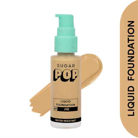 Buy SUGAR POP Liquid Foundation - 05 Fig - 30 ml | Water Resistant | Lasts Upto 10 Hrs | Super Matte | Full Coverage - Purplle