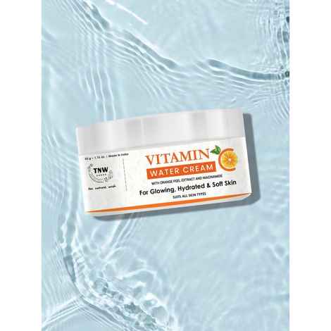 TNW The Natural Wash Vitamin C Water Cream for Hydrated Skin | With Orange Peel Extract, Niacinamide & Hyaluronic Acid | Makes Skin Soft & Supple 50 gm