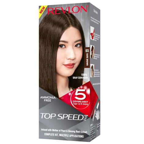 Buy Revlon Top Speed Hair Color Woman - Dark Brown 65 - Small - Purplle