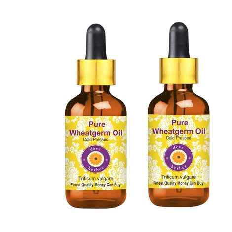 Buy Deve Herbes Pure Wheatgerm Oil (Triticum vulgare) with Glass Dropper Natural Therapeutic Grade Cold Pressed (Pack of two) 100ml X 2 - Purplle