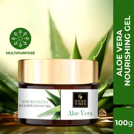 Buy Good Vibes Aloe Vera Nourishing Multipurpose Gel |Anti-Acne, Ageing | With Neem | No Parabens, No Sulphates, No Mineral Oil, No Animal Testing (100 g) - Purplle