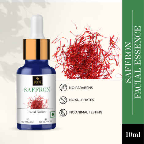 Buy Good Vibes Saffron Facial Essence | Anti-Inflammatory, Anti-Fungal, Soothing | No Parabens, No Sulphates, No Animal Testing (10 ml) - Purplle