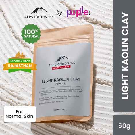 Buy Alps Goodness Light Kaolin Clay| 100% Natural Powder | No Chemicals, No Preservatives, No Pesticides | Clay Mask for dry and sensitive skin - 50 gm - Purplle