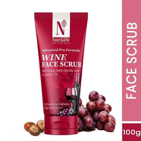 Buy NutriGlow NATURAL'S Advanced Pro Formula Wine Face Scrub for All Skin Type, Skin Lightening with Lemon Oil, 100 gm - Purplle