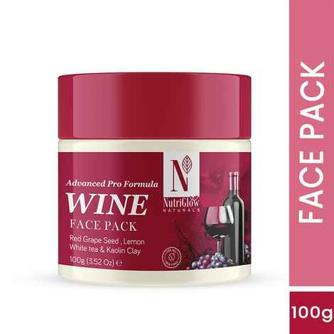 Buy NutriGlow NATURAL'S Advanced Pro Formula Wine Face Pack for Glowing Skin with Kaolin Clay, All Skin Types, Men & Women, 100 gm - Purplle