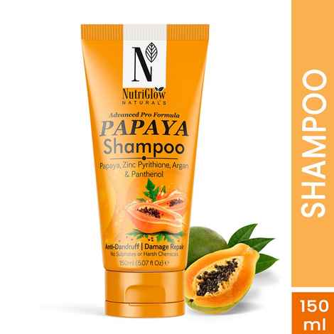 Buy NutriGlow NATURAL'S Advanced Pro Formula Papaya Shampoo for Hairfall control, Thinning, Sulphate Free, All Hair Type, 150 ml - Purplle