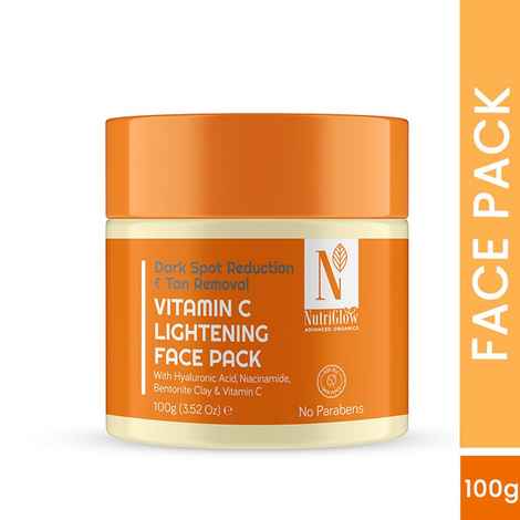 Buy NUTRIGLOW Advanced Organics Vitamin C Lightening Face pack for Dull Skin, Pi gmentation & Dark Spots with Niacinamide, 100 gm - Purplle