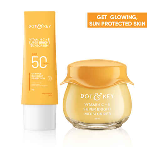 Buy Dot & Key Vitamin C + E Sorbet Super Bright Face Moisturizer 60ml + 10% Vitamin C+E 5% Niacinamide Face Serum For Glowing Skin Fights Pigmentation Dark Spot 30ml - Purplle