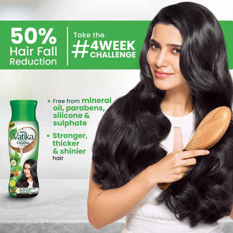 Vatika Enriched Coconut Hair Oil - 300 ml | For Strong, Thick & Shiny Hair | Clinically Tested to Reduce 50% Hairfall in 4 Weeks | Controls Dandruff | Prevents Dull & Damaged Hair | Good for Scalp Health | Enriched with 10 Herbs