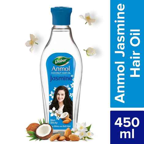 Buy Dabur Anmol Jasmine Coconut Hair Oil - 450ml | For Strong, Soft & Shiny Hair | Strengthens Hair, Moisturises Scalp | Provides Deep Nourishment & Conditioning | Makes Hair Soft, Frizz Free - Purplle