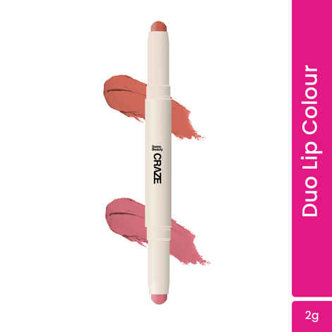 Buy Swiss Beauty CRAZE Duo Lipstick | Non-transfer Lip Colour | 2-in-1 Lip Colour with Satin Matte Finish | 2 Shades in 1 Lipstick | Long-lasting lipstick 05 Peach Me Pink - 2 gm - Purplle