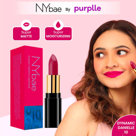 Buy NY Bae Super Matte Lipstick - Dynamic Danielle 10 (4.2 gm) | Pink | Loaded With Vitamin E | Rich Colour | Long lasting | Smudgeproof | Vegan - Purplle