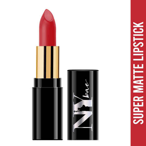 NY Bae Super Matte Lipstick - Fabulous Fienman 9 (4.2 gm) | Red | Loaded With Vitamin E | Rich Colour | Long lasting | Smudgeproof | Vegan