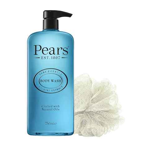 Buy Pears International 98% Pure Glycerin Mint Extracts Body Wash,100% Soap Free, (Free Loofah) 750 ml - Purplle