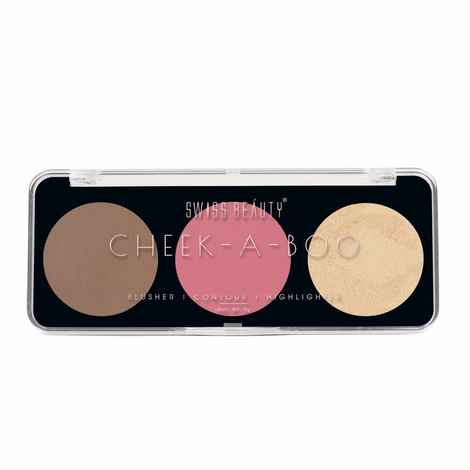 Swiss Beauty Cheek-A-Boo 3 In One Blusher|Contour|Highlighter 01 - 8 gm