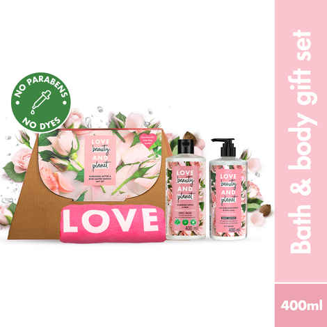Buy Love Beauty And Planet Murumuru Butter & Rose Body Wash, Body Lotion & Tote Bag - Purplle