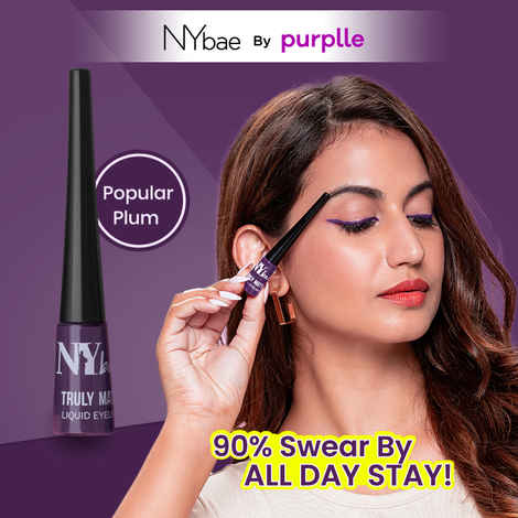 Buy NY Bae Truly Matte Liquid Eyeliner - Popular Plum (4.5 ml) | Colored Eyeliner | Waterproof | Long Lasting | Smudgeproof | Quick Dry | Eye Makeup - Purplle
