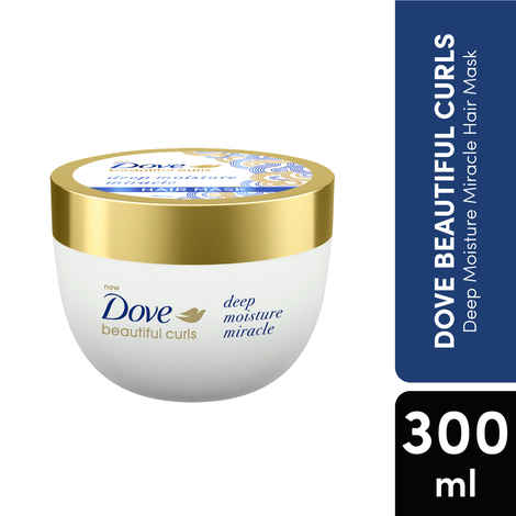 Buy Dove Beautiful Curls Deep Moisture Miracle Hair Mask, Sulphate Free, No Parabens & Dyes, Mask for Curly Hair, With Tri-Moisture Essence for smooth, shiny, bouncy curls (300 ml) - Purplle