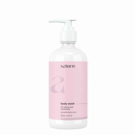 Saturn by GHC 2% Salicylic Acid Body Wash (250 ml) with Niacinamide, Glycerin & Cucumber Extract | Gently Exfoliates & Deeply Nourishes (Pack of 1)