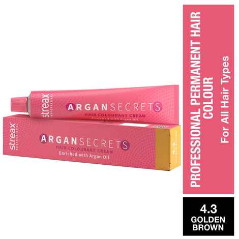 Buy Streax Professional Argan Secret Hair Colourant Cream G BRN 4.3 (60 gm) - Purplle