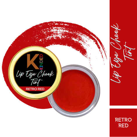 Buy KINDED Lip Eye and Cheek Tint for Women Girls Pigmented Lip Colour Lipstick Tint Balm Eyeshadow Blush with Natural Ingredients Longlasting Moisturizing Nourishing (Creamy Matte Finish, Retro Red) - Purplle