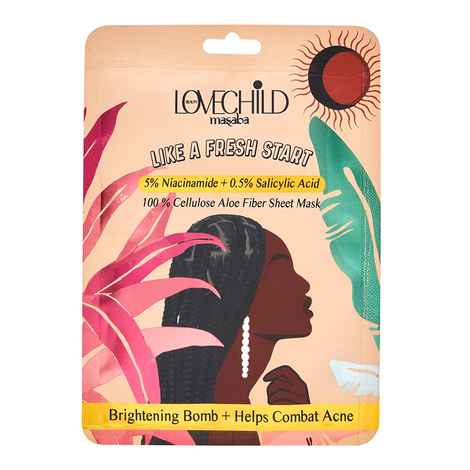 Buy LoveChild Masaba - Like A Fresh Start - 100 % Cellulose Aloe Fiber Sheet Mask - 20 gm - Purplle