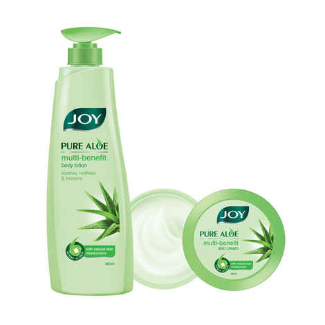 Buy Joy Pure Aloe Multi-Benefit Aloe Vera Body Lotion 500ml & Aloe Vera Skin Cream 200ml - Purplle