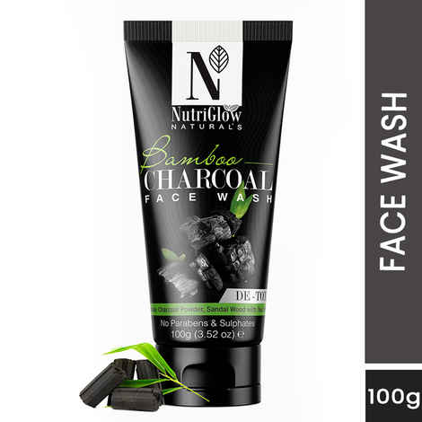 Buy NutriGlow NATURAL'S Bamboo Charcoal Face wash for Glowing & Refreshing Skin, 100 gm - Purplle
