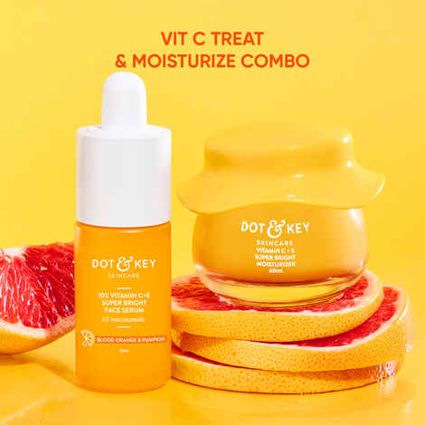 Buy Dot & Key Vitamin C + E Sorbet Super Bright Face Moisturizer 60ml + 10% Vitamin C+E 5% Niacinamide Face Serum For Glowing Skin Fights Pigmentation Dark Spot 30ml - Purplle