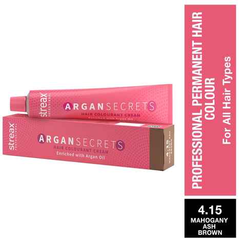 Buy Streax Professional Argan Secret Hair Colourant Cream M A B BRN 4.15 (60 gm) - Purplle