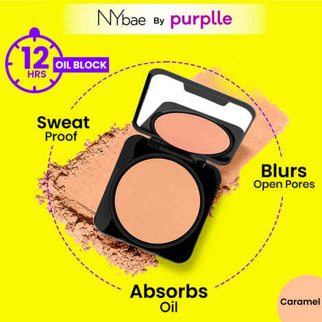 NY Bae Runway Radiance Compact Powder - Caramel 05 (9 gm) | Deep Skin Tone | Mattifies Skin | Blurs Pores | Oil-Control | Long-wear Creaseless Makeup | Loose Powder