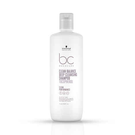 Buy Schwarzkopf Professional Bonacure Clean Balance Deep Cleansing Shampoo with Tocopherol | For All Hair Types | 1L 1L - 1000 ml - Purplle