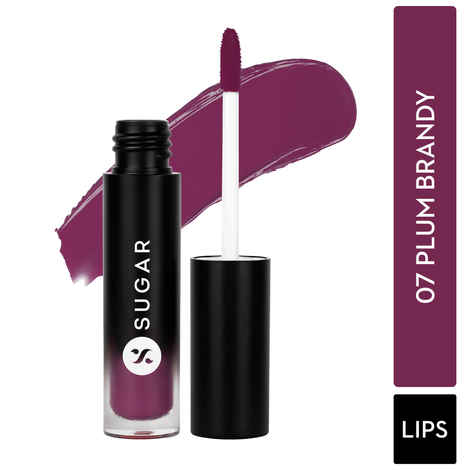 Buy SUGAR Cosmetics Mousse Muse Lip Cream | Lasts 24+ Hrs | Creamy Mousse Lipstick | Waterproof & Smudgeproof | 5 ml - 07 Plum Brandy - Purplle