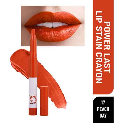 Buy Mattlook Power Last Lip Stain Crayon Lipstick, Rich Colour, Non Transfer, Mask Proof & Luxurious Creamy Matte, Peach Day (1.3 gm) - Purplle