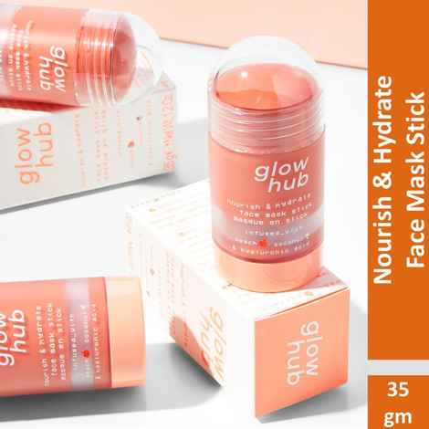 Buy Glow Hub | Nourish & Hydrate Face Mask Stick (35g) | Hyaluronic acid, Kaolin Clay, Peach extract, Coconut water, Aloe Vera | Glow enhancing, Hydrating, Nourishing - Purplle