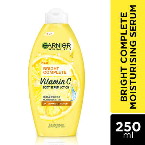 Buy Garnier Skin Naturals Bright Complete Vitamin C Body serum- Lotion Lemon Essence,For all skin types-dermatologically tested (250 ml) - Purplle