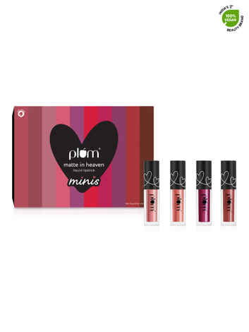 Buy Plum Matte In Heaven Liquid Lipstick Minis | Set Of 4 |Smudge-Proof | 100% Vegan & Cruelty Free - Purplle