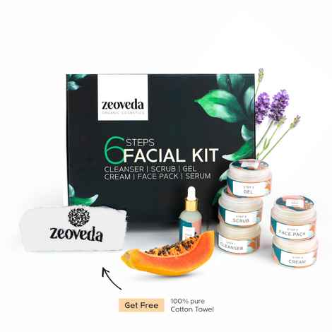 Buy Zeoveda Skin Pore Tightening Facial Kit for Men & Women | Skin Rejuvenating | Natural Glow | Unisex Skin Care Gift for all Occasions | Sulphate & Paraben-Free | 6 Easy Steps + Free Towel - Purplle