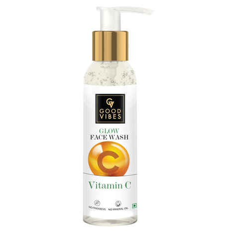Good Vibes Vitamin C Glow Face Wash | Deep Cleansing, Brightening, Refreshing | No Parabens, No Mineral Oil, No Animal Testing (120 ml)