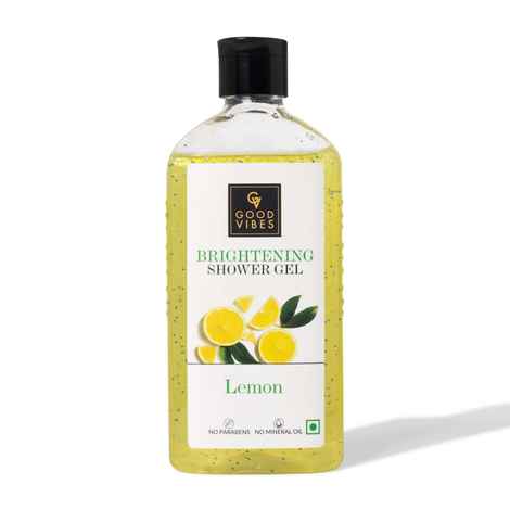 Buy Good Vibes Lemon Brightening Shower Gel | Lightening, Refreshing, Hydrating | Vegan, No Parabens, No Mineral Oil, Certified Fragrance (300 ml) - Purplle