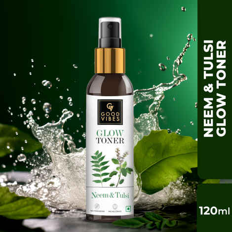 Buy Good Vibes Neem & Tulsi Glow Toner | With Cucumber | Hydrating, Purifying | No Parabens, No Alcohol, No Sulphates, No Mineral Oil (120 ml) - Purplle