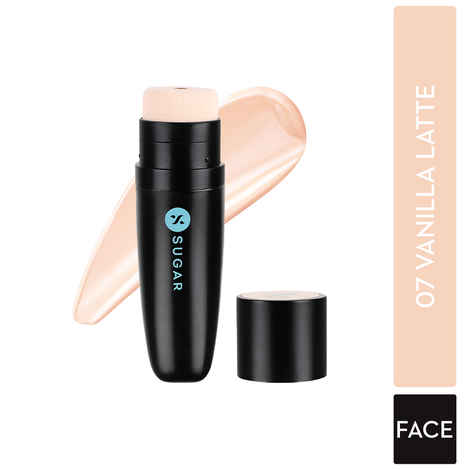 Buy SUGAR Cosmetics Aquaholic Hydrating Foundation | Full Coverage | For All Skin Types | With Built-In Cushion Applicator | 30gm - 07 Vanilla Latte - Purplle