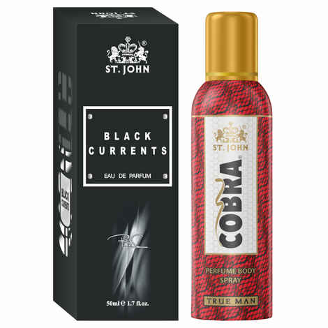 Buy St John Cobra Deodrant No Gas True Man 100 ml & Black Current 50 ml Perfume Combo Pack Perfume Body Spray - For Men & Women (150 ml, Pack of 2) - Purplle