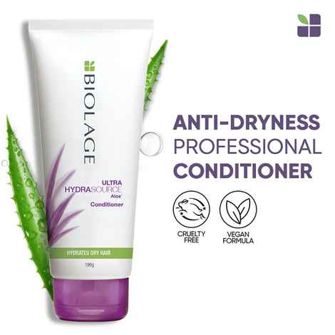 Buy Biolage Professional Hydrasource Anti-Dryness Conditioner, Hydrates and Moisturizes Dry Hair, Enriched with Aloe, Vegan & Cruelty-Free, 196g - Purplle