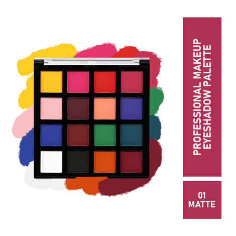 Buy Half N Half Professional Makeup kit, 16 Colours Eyeshadow Matte Multicolour Palette 01 (18g) - Purplle