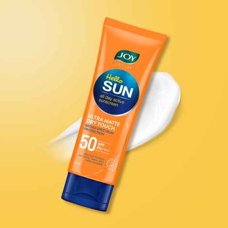 Buy Joy Hello Sun Ultra Matte Sunscreen SPF 50 PA ++++ (50 ml) | Protects & Controls Oil | Ultra Light, Water Resistant & No White Cast | For Oily, Normal, Sensitive and Combination Skin - Purplle