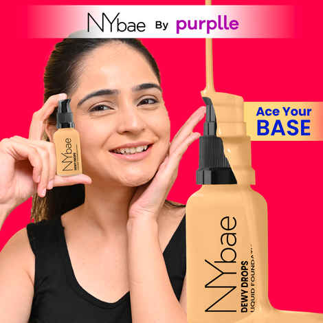 Buy NY Bae Dewy Drops Foundation - Mocha 06 (30 ml) | Dusky Skin | Warm Undertone | Full Coverage | Long Lasting | Non-Transfer - Purplle