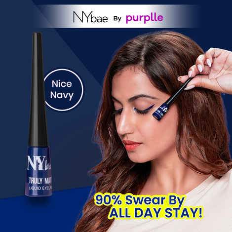 Buy NY Bae Truly Matte Liquid Eyeliner - Nice Navy (4.5 ml) | Colored Eyeliner | Waterproof | Long Lasting | Smudgeproof | Quick Dry | Eye Makeup - Purplle