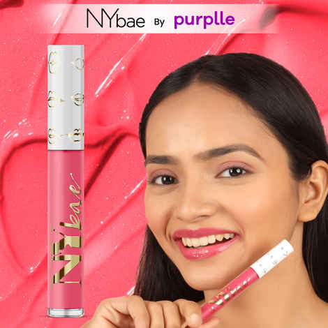 Buy NY Bae Gloss Getter Lip Gloss | Lip & Cheek Tint | Lightweight Glossy Lipstick | Pink Lip Balm | Non-Sticky | Cherry Crush 03 (2.8 ml) - Purplle