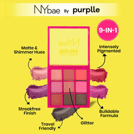 Buy NY Bae Eye Love Eyeshadow Palette - Peppy Pinks 04 (9 gm) | 9 In 1 Palette | Pink | Matte & Shimmer | Rich Colour | Long Wear | Super Blendable - Purplle